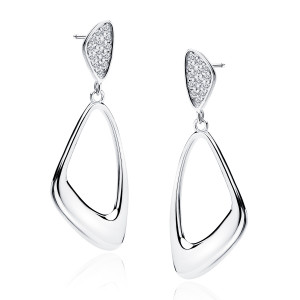 Cercei argint lungi cu pietre DiAmanti Z1888ER_W-DIA (Argint 925‰ 2,7 g.)